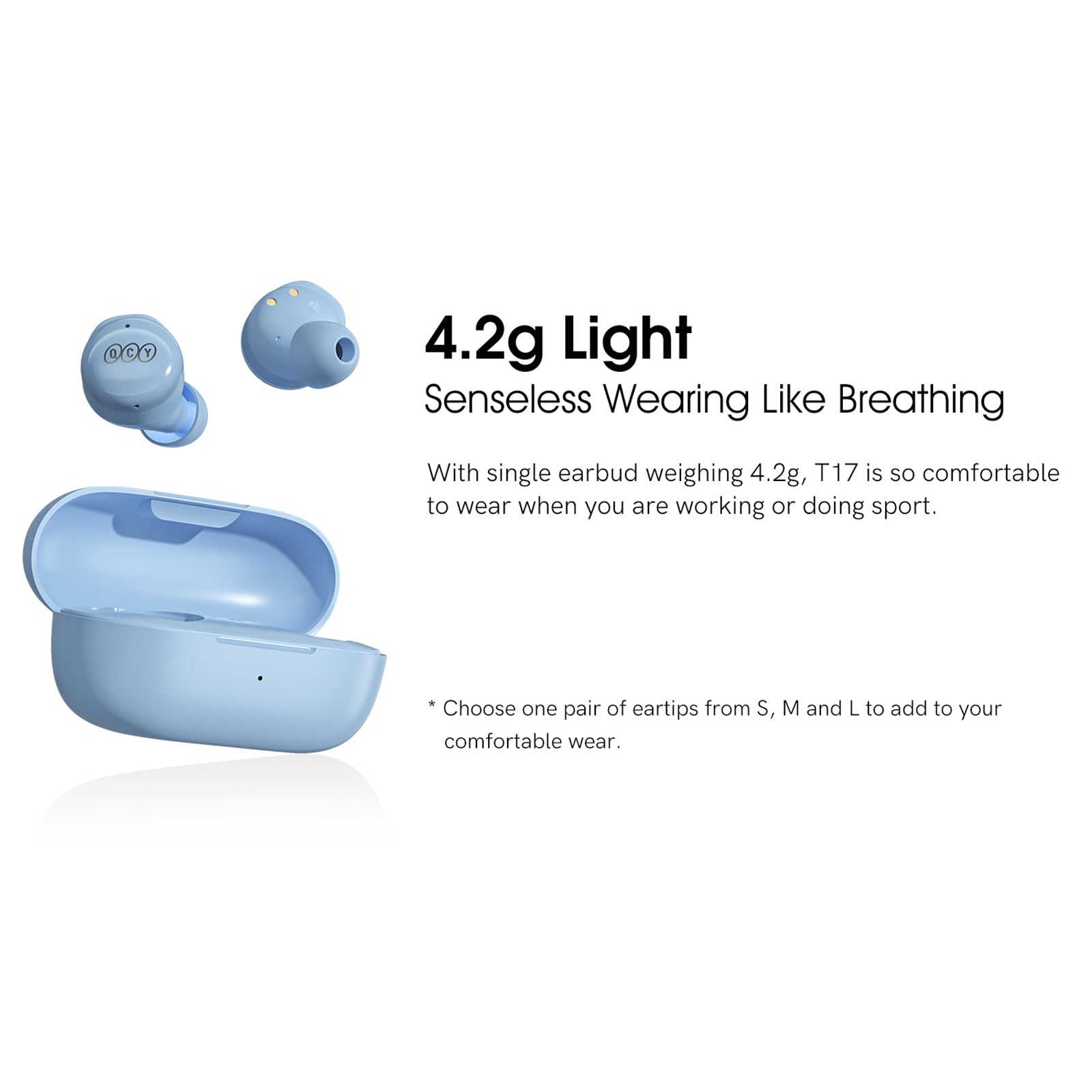 QCY T17 Bluetooth In-Ear Headphones Touch Control ENC Noise Cancelling Headset Support QCY APP Function QCY T17 Bluetooth In-Ear Headphones Touch Control ENC Noise Cancelling Headset Support QCY APP Function